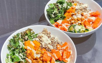 ROASTED VEGETABLE NOURISH BOWL WITH TAHINI DRESSING